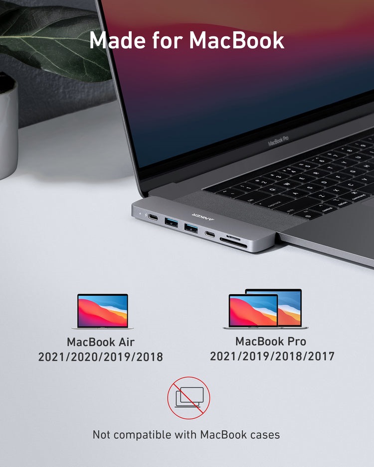 Anker 547 USB-C Hub ((7-in-2, for MacBook) Hubs and Docks グレー | HR478067R7
