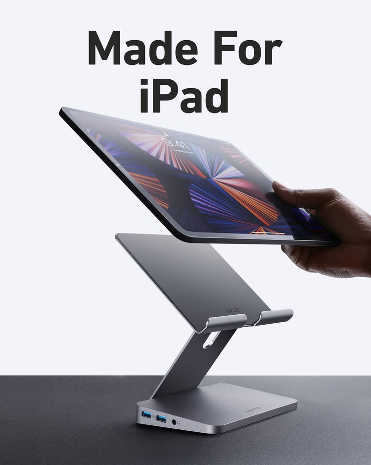 Anker 551 USB-C Hub ((8-in-1, Tablet Stand) Hubs and Docks グレー | LX868046A3