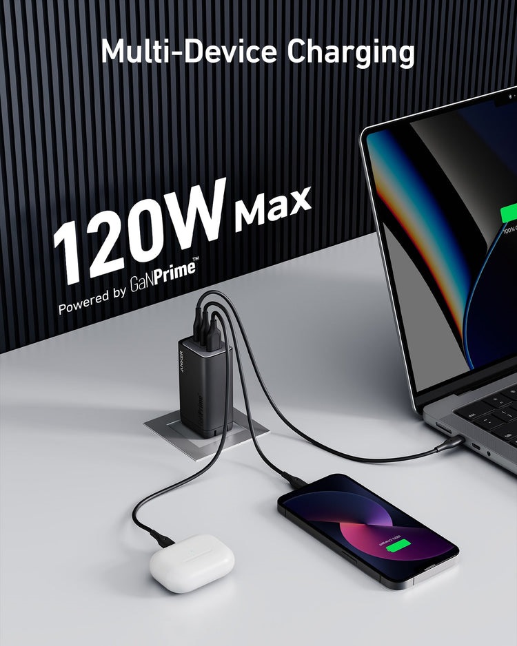 Anker 737 Charger ((GaNPrime 120W) 充電器 黒 | JG579327Y3