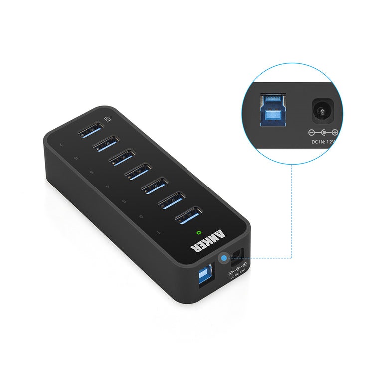 Anker 7-Port USB 3.0 Hub Hubs and Docks 黒 | EY644724A8