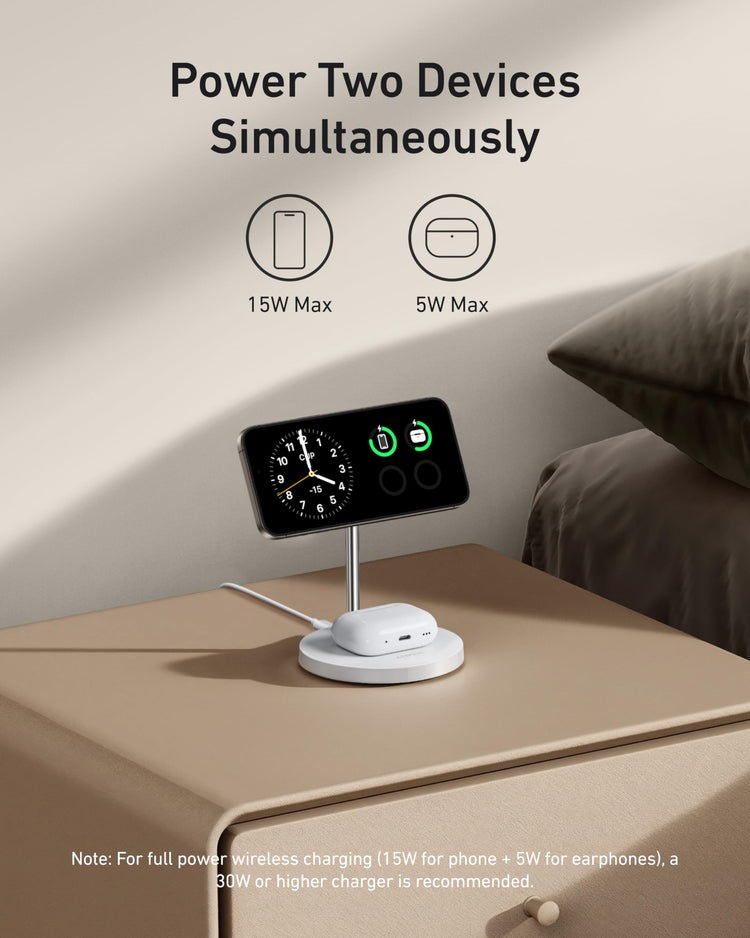 Anker MagGo Wireless Charger ((2-in-1, Stand) ワイヤレス充電器 白 | CU176967L0