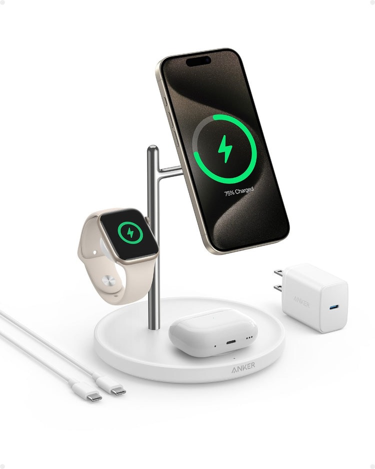 Anker MagGo Wireless Charging Station ((3-in-1 Stand) ワイヤレス充電器 白 | WU254845M0