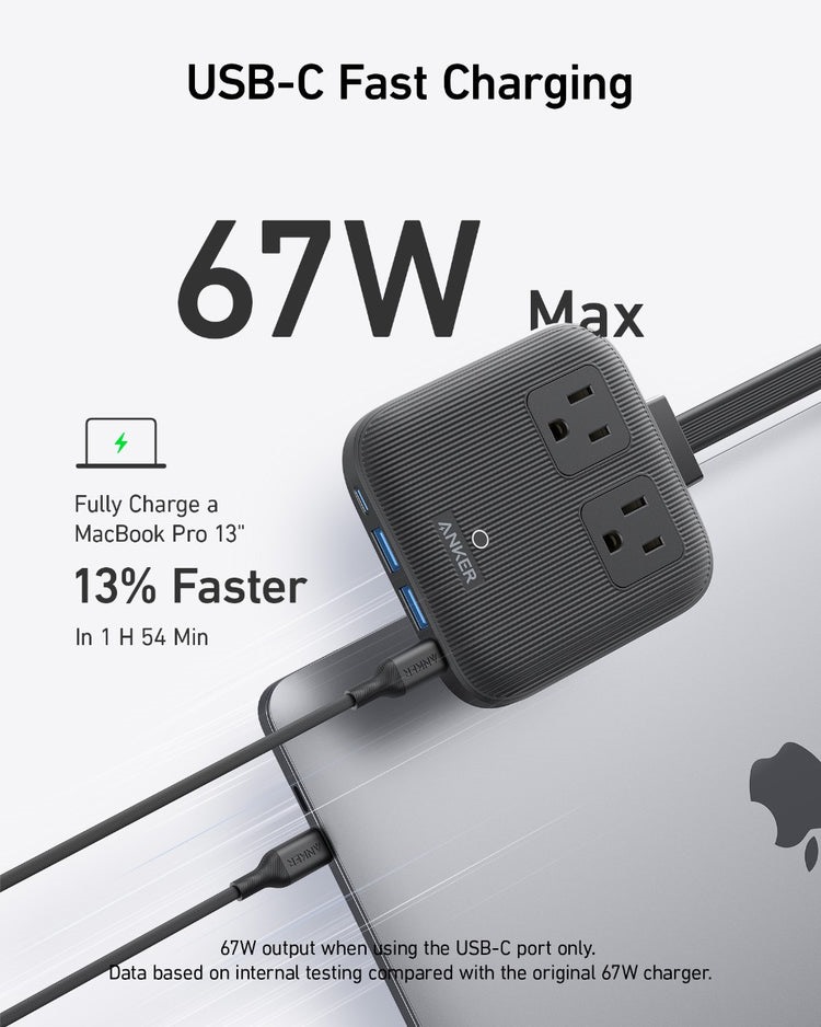 Anker Nano Charging Station ((6-in-1, 67W) AC Power 黒 | SW371657I6